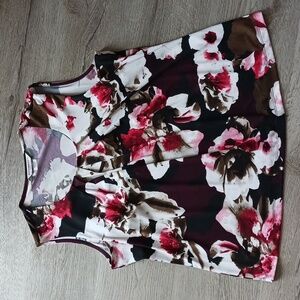 Allison Daley Petite PM Floral Sleeveless Career Blouse